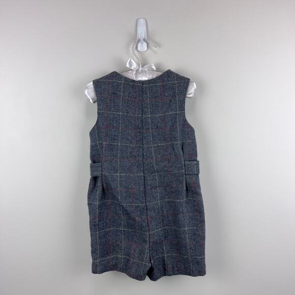 Vintage Gray Plaid Kids Romper - Picture 6 of 7